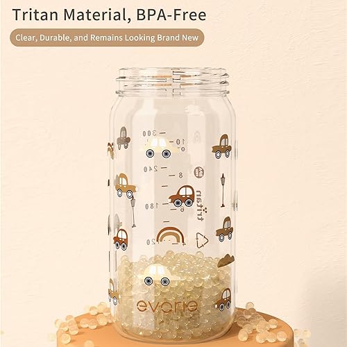 Miniatura 6 de Evorie Tritan Spill Proof Toddler Straw Sippy Cup, 10 oz for Baby and Toddlers 1-3 Years Old, No Spill Straw Water Bottle with Removable Handles,