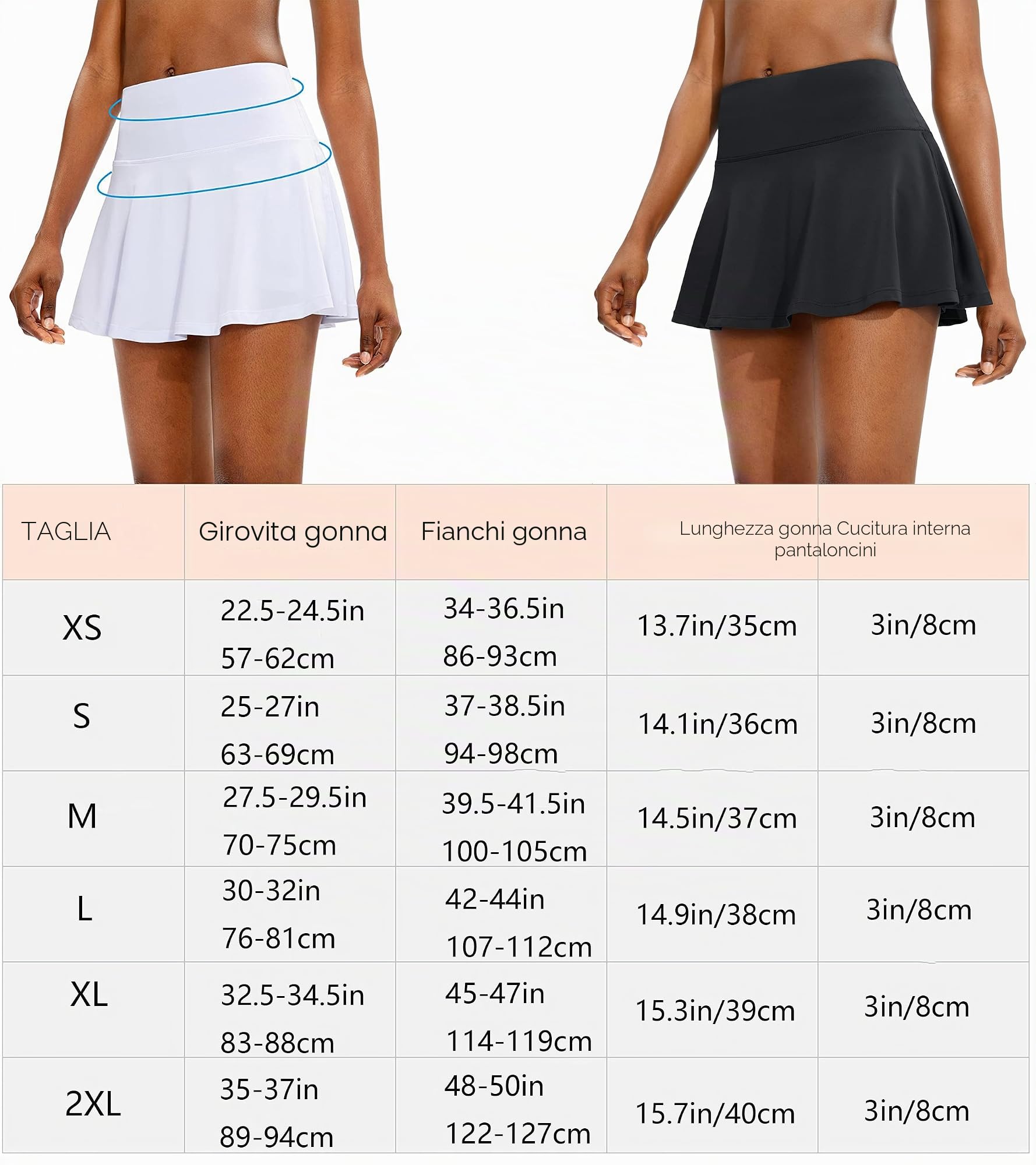 ThreeH Gonne da Tennis a Pieghe da Golf a Vita Alta Atletica Skort Allenamento Gonna Sportiva con 4 Tasche