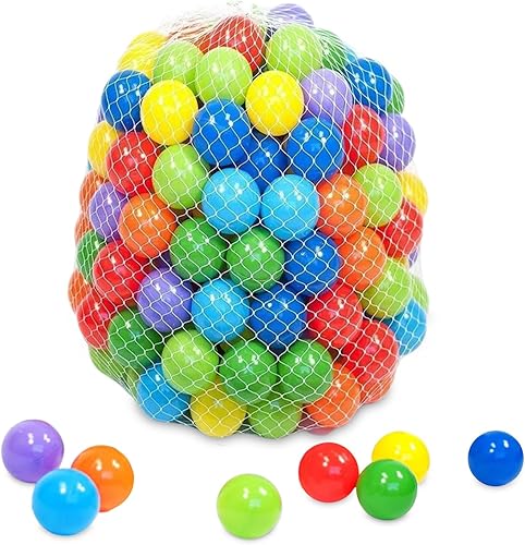 Pelotas de plástico 100 unidades a prueba de aplastamiento, colores brillantes y vibrantes para bebés y niños pequeños, para piscina de pelotas,
