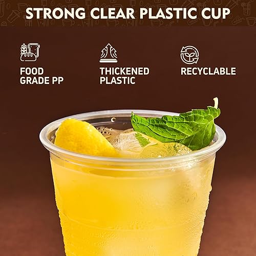 Miniatura 6 de YEEHAW Vasos de plástico de 12 onzas, paquete de 300 vasos desechables transparentes para bebidas frías, vasos de fiesta transparentes, sin BPA