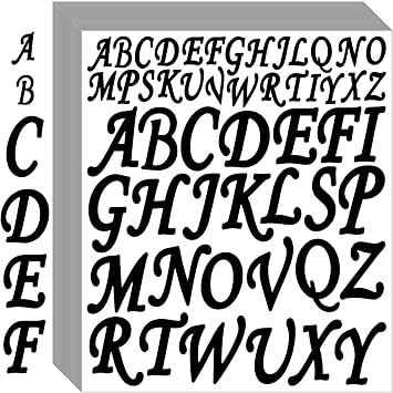 Bemeol 1560 Pieces Letter Stickers 30 Sheets Self Adhesive Vinyl Stick on Letters Capital Alphabet Sticker Letter for Craft Bulletin Boards Classroom Home Business DecorationBlack,1Inch,2Inch