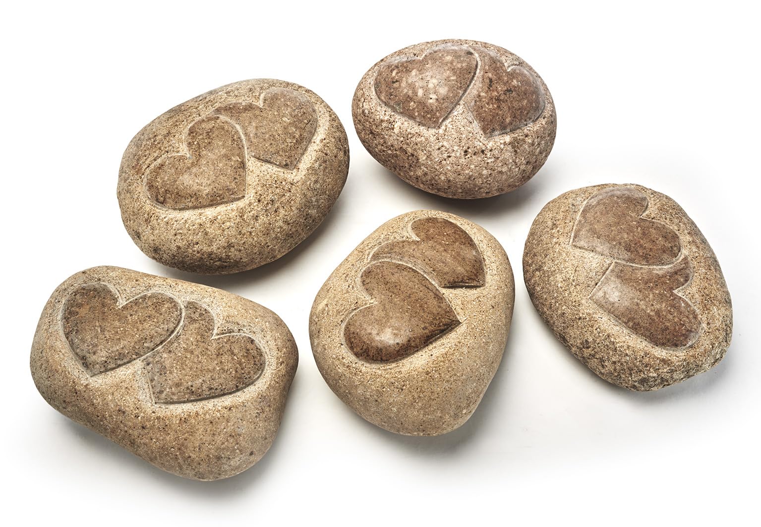 Kobolo Dekostein Heart aus Naturstein, 25x25x15 cm, Stein mit Herzmotiv, dekorativer Stein für den Indoor- und Outdoorbereich, Zierstein