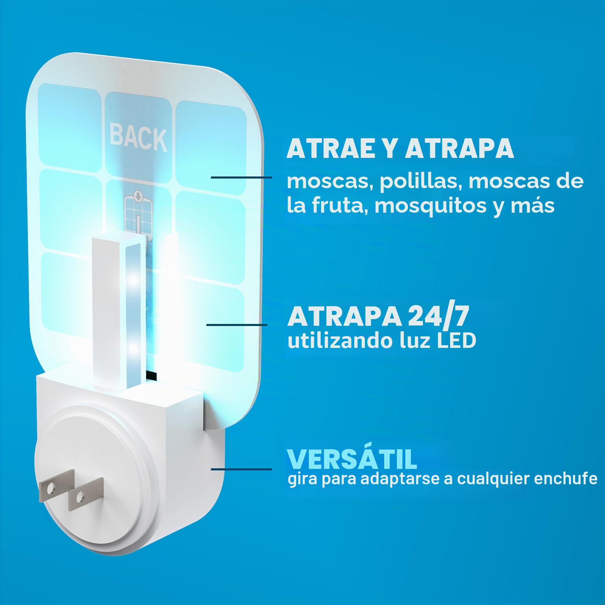 Safer Home - Trampa para Moscas enchufable para Interiores, SH502-2SR, trampas efectivas para Moscas de la Fruta para Interiores, trampas para Mosquitos para casa Interior, protección Total de 800