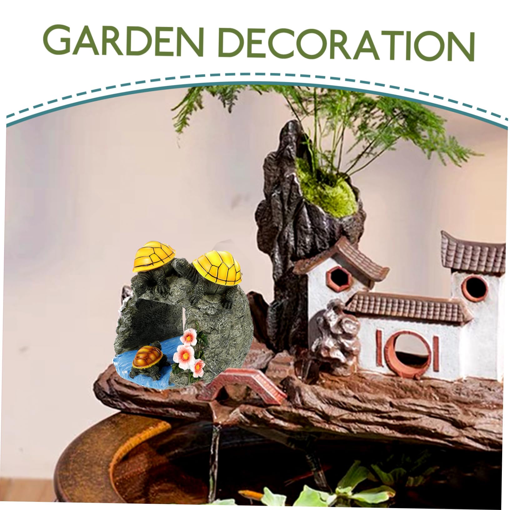 Toyvian Schildkröte Gartenfigur für Fallrohrverlängerung Kreative Skulptur Langlebigem Resin für Dekorative Regenableitung im Außenbereich für Gartenliebhaber