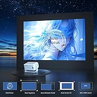 Vista 6 de Proyector inteligente oficialmente 4K de Netflix con WiFi y Bluetooth, enfoque automático AI 800 ANSI 1080P nativo portátil proyectores de video