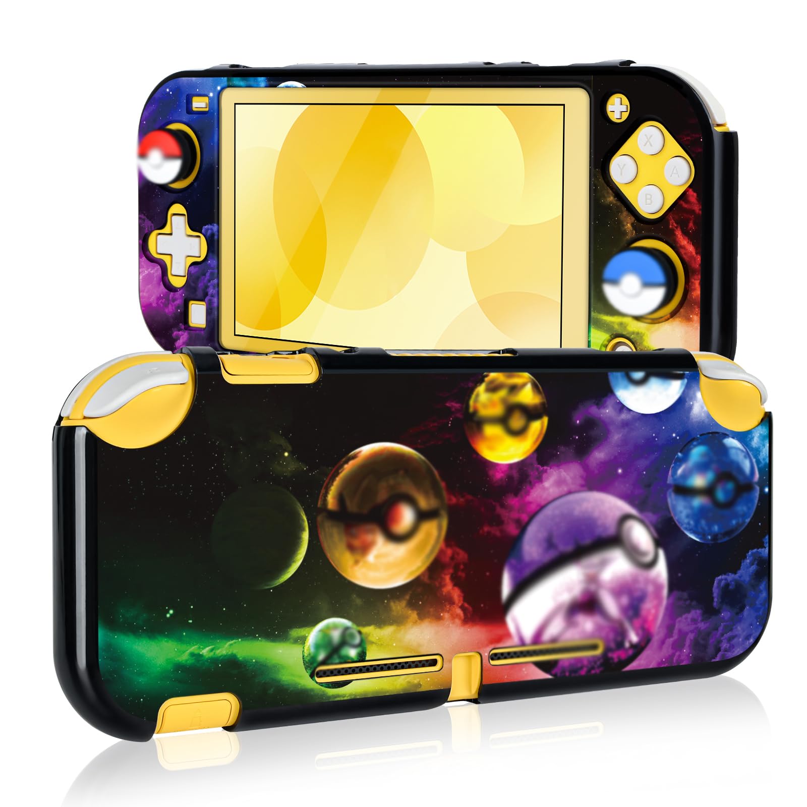 DLseego Protective Case for Switch Lite,Hard PC Protective Cover with Thumb Grip Caps Anti-Scratch and Shockproof Cover Shell Compatible with Switch Lite-Elf Balls Lite