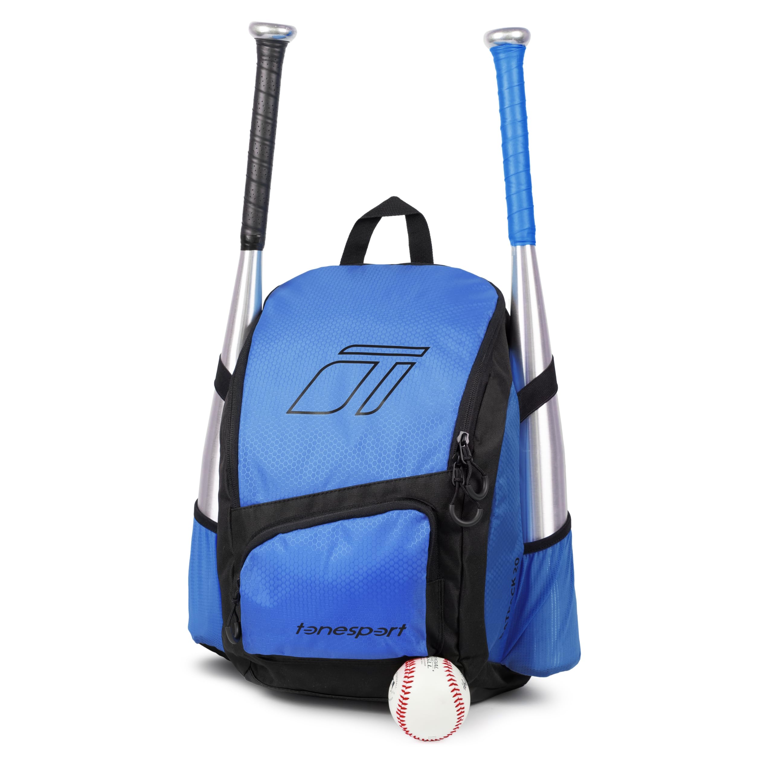 tonesport youth baseball bag - backpack for baseball, softball, tball - bat bag for youth - royal blue
