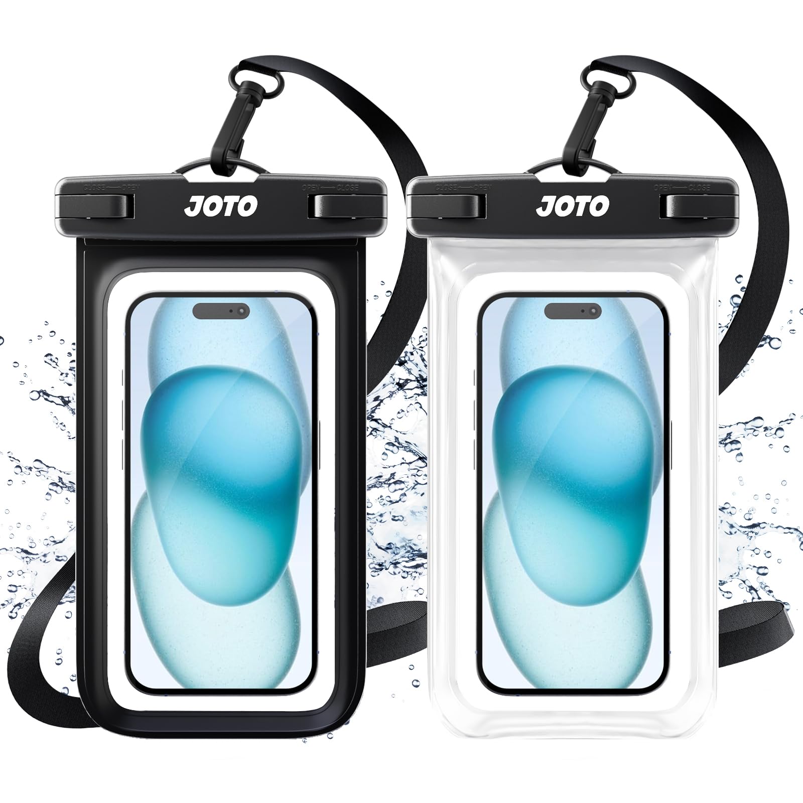 JOTO Up to 7" Universal Waterproof Phone Case for iPhone 17 Air 16 15 14 13 12 11 Plus Pro Max, IPX8 Cellphone Dry Bag XR X SE, Galaxy S23 S22 S21 S20+ S20 S10 Plus Note, Pixel -Black — Amazon image 21