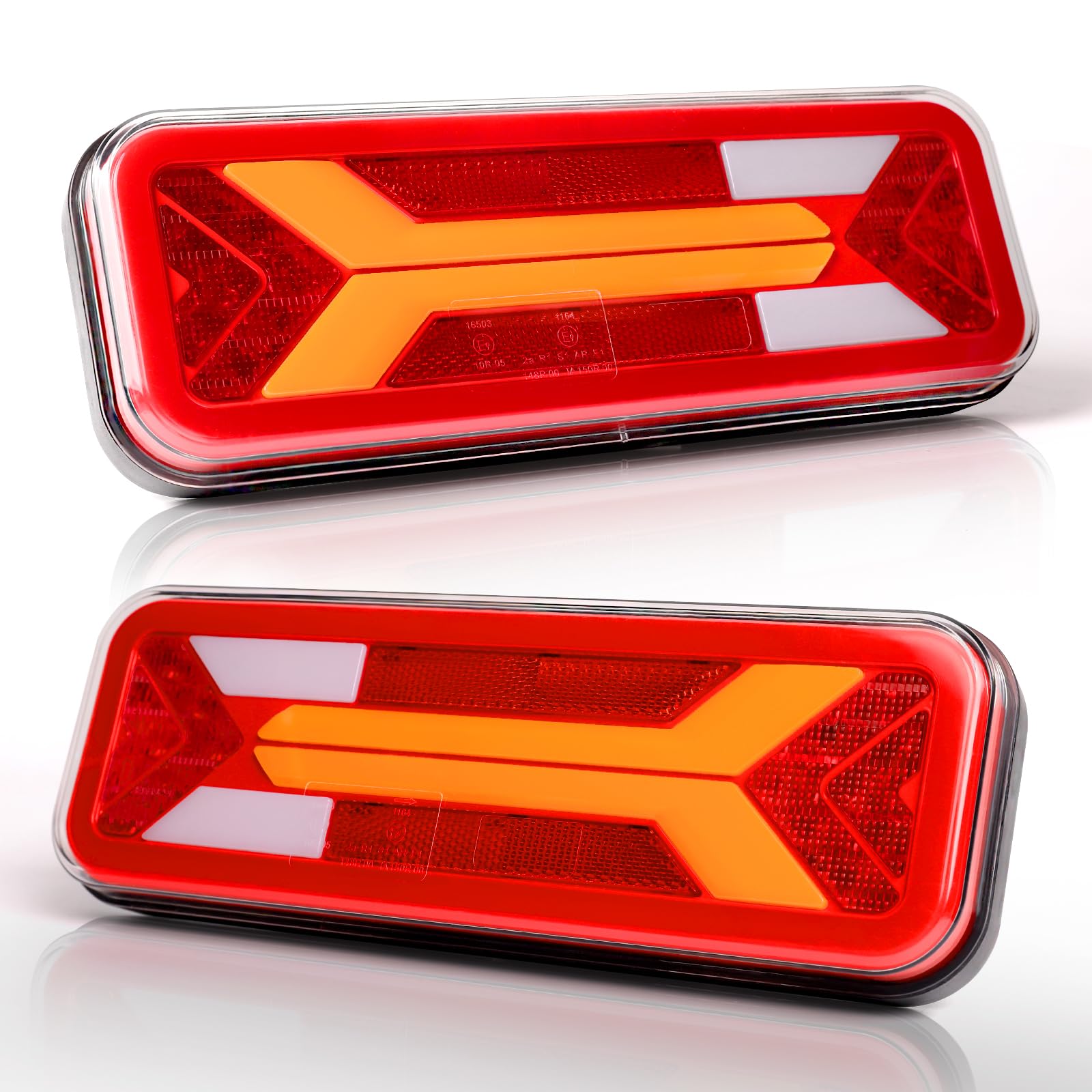 AOHEWEI 2 Stück Anhänger-Rücklichter, 12 V/24 V superhell wasserdicht Blinker Bremse Rückwärtsgang Nebelscheinwerfer Reflektorlampe für Anhänger, LKW, Wohnwagen, Van, Traktor