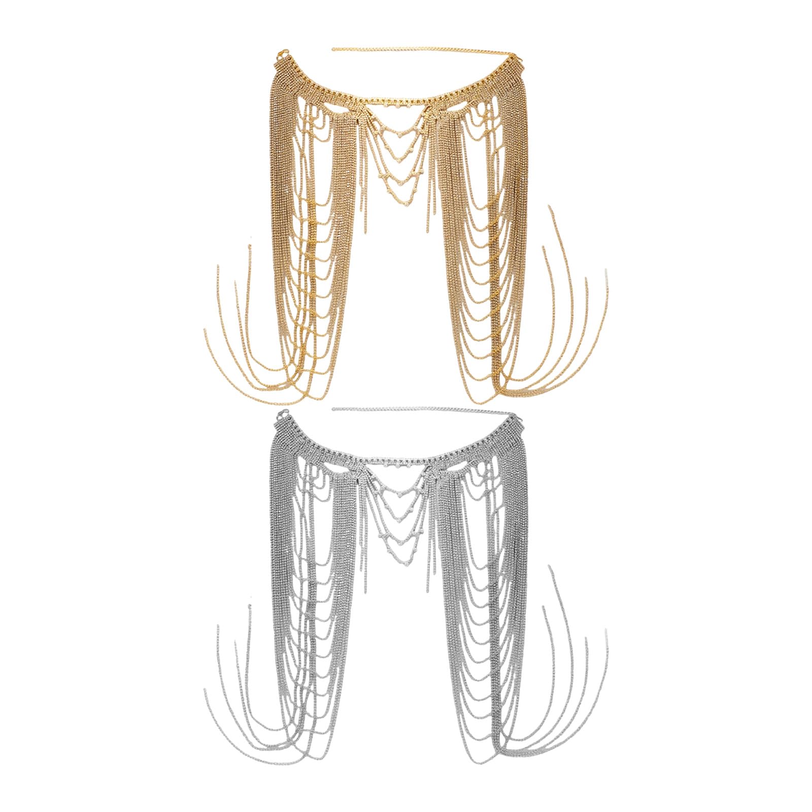 Versatile cristallo ornato frangia gioielli a strati frangia gioielli corpo migliora casual e sera spettacoli danza chiusura sicura collana