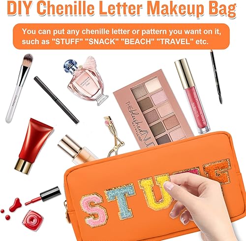 Miniatura 7 de izuzta Nylon Lager Pequeño Slim Mini Maquillaje Bolsa Organizador, Naranja, Chico, Viajes