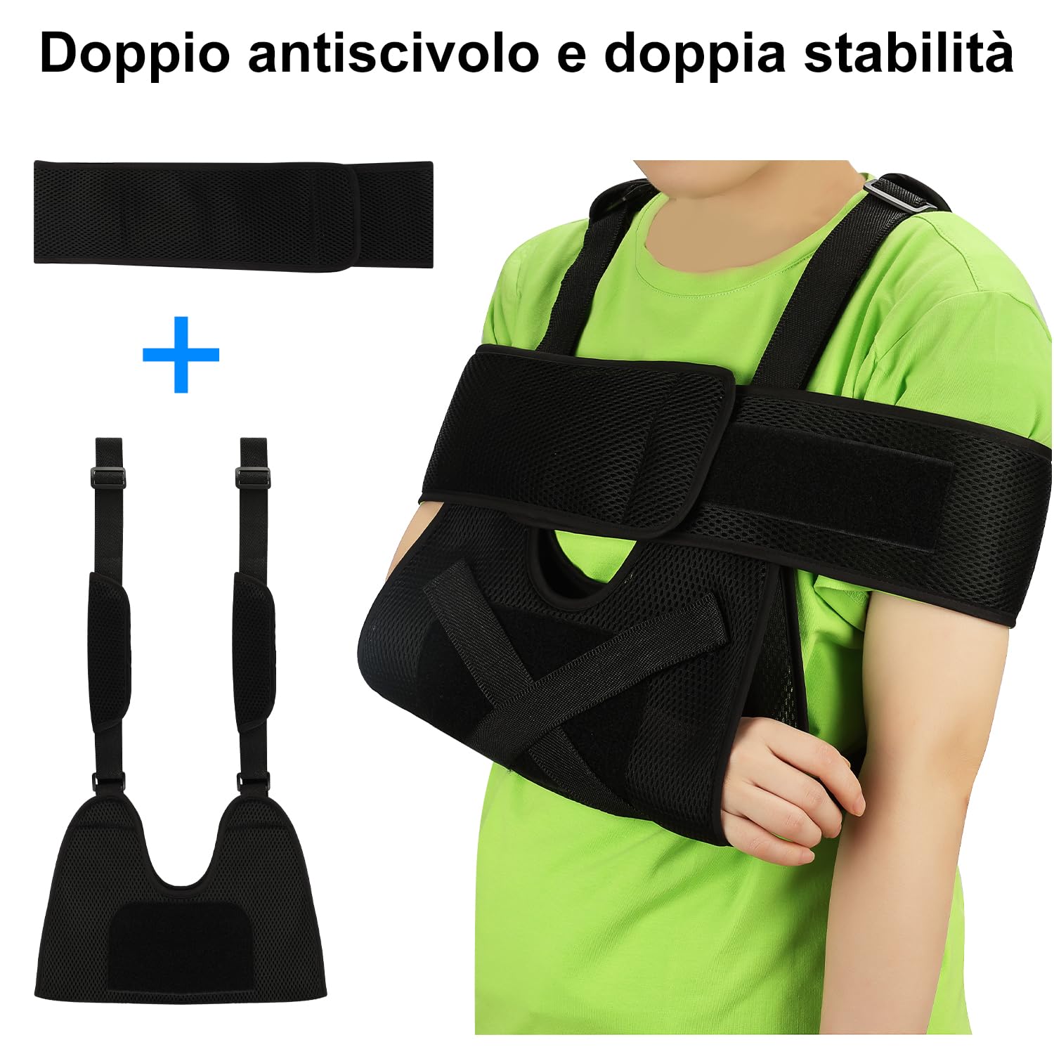 supregear Tutore Spalla e Braccio, Spalla Immobilizzatore, Regolabile Fascia Braccio Rotto Per Polso Rotto, Gomito, Braccio, Spalla Lussata, Si Adatta Bambini, Adolescente, Donne Magre