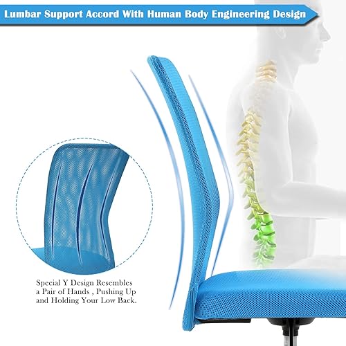 Miniatura 5 de Silla de oficina ergonómica silla de escritorio para el hogar respaldo medio silla de trabajo ajustable en altura silla giratoria moderna sin brazos