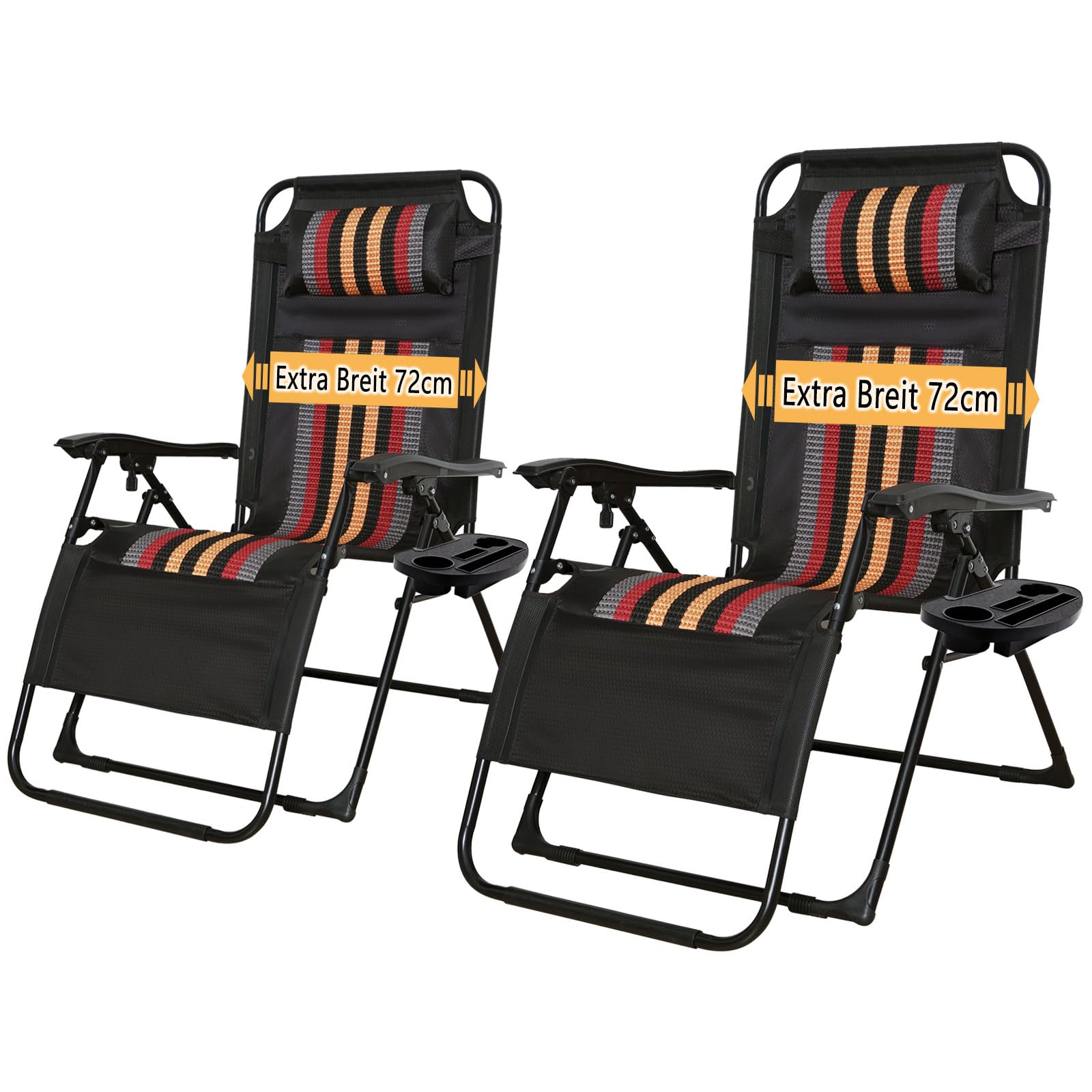 T-ZBDZ Tumbona Reclinable Jardín Exterior Plegable, Silla de Gravedad Zero Ajustable Silla Reclinable con Reposacabeza Extraíble, para Camping Piscina Playa