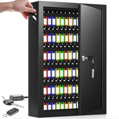 125 Key Lock Box Wall Mount with Anti-Theft Deposit Key