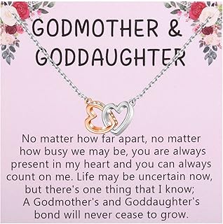 Godmother And Goddaughter Necklace With Card Goddaughter Baptism Graduation Birthday Jewelry Godmother Appreciation Gift