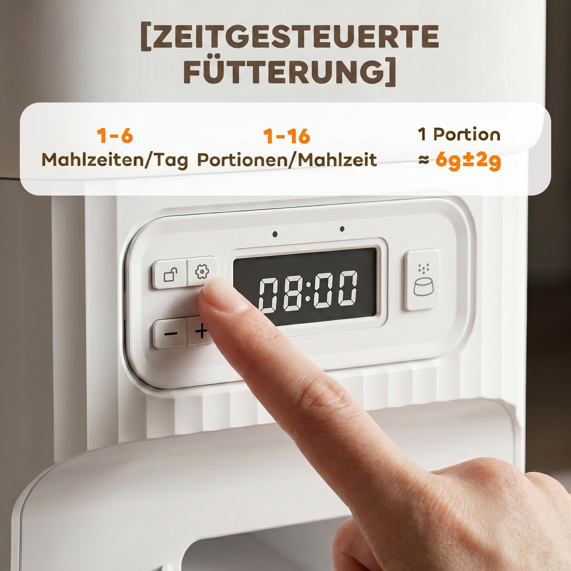 PawHut Mangiatoia automatica per gatti, 4 l, con 2 ciotole in acciaio inox, 1-6 pasti al giorno, design anti-intasamento, display LCD, mangiatoia per gatti e cani