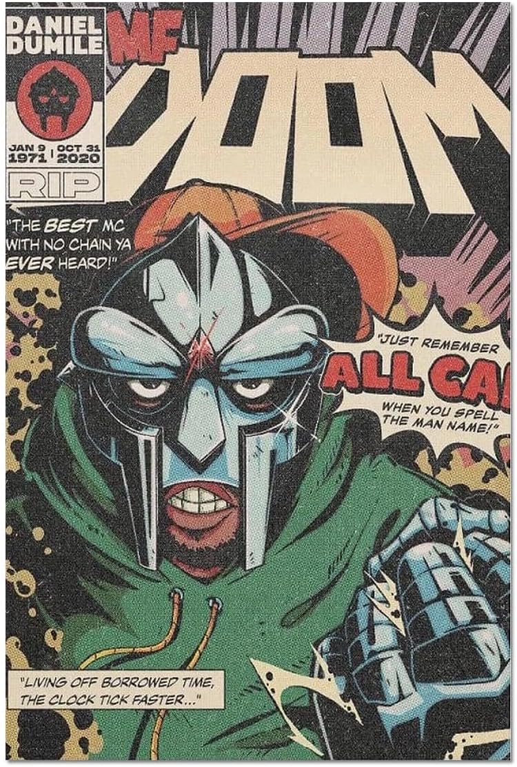 MF Doom Posters & Prints on Canvas Wall Art Poster for Room Decor Unframe Unframed 12x18inch