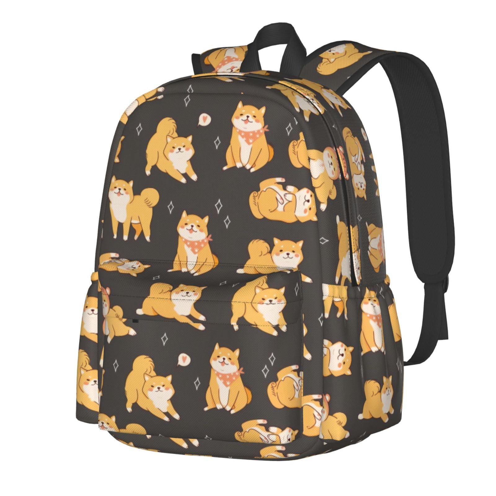 cfpolar 17 Inch Backpack Cute Dogs Shiba Inu Laptop Bag Shoulder Bag School Bookbag Casual Daypack For Boys Girls