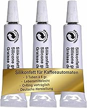 Renz Silikonfett für Kaffeevollautomaten 3 Tuben à 6g Lebensmittelecht für Brühgruppe Dichtung O-Ring