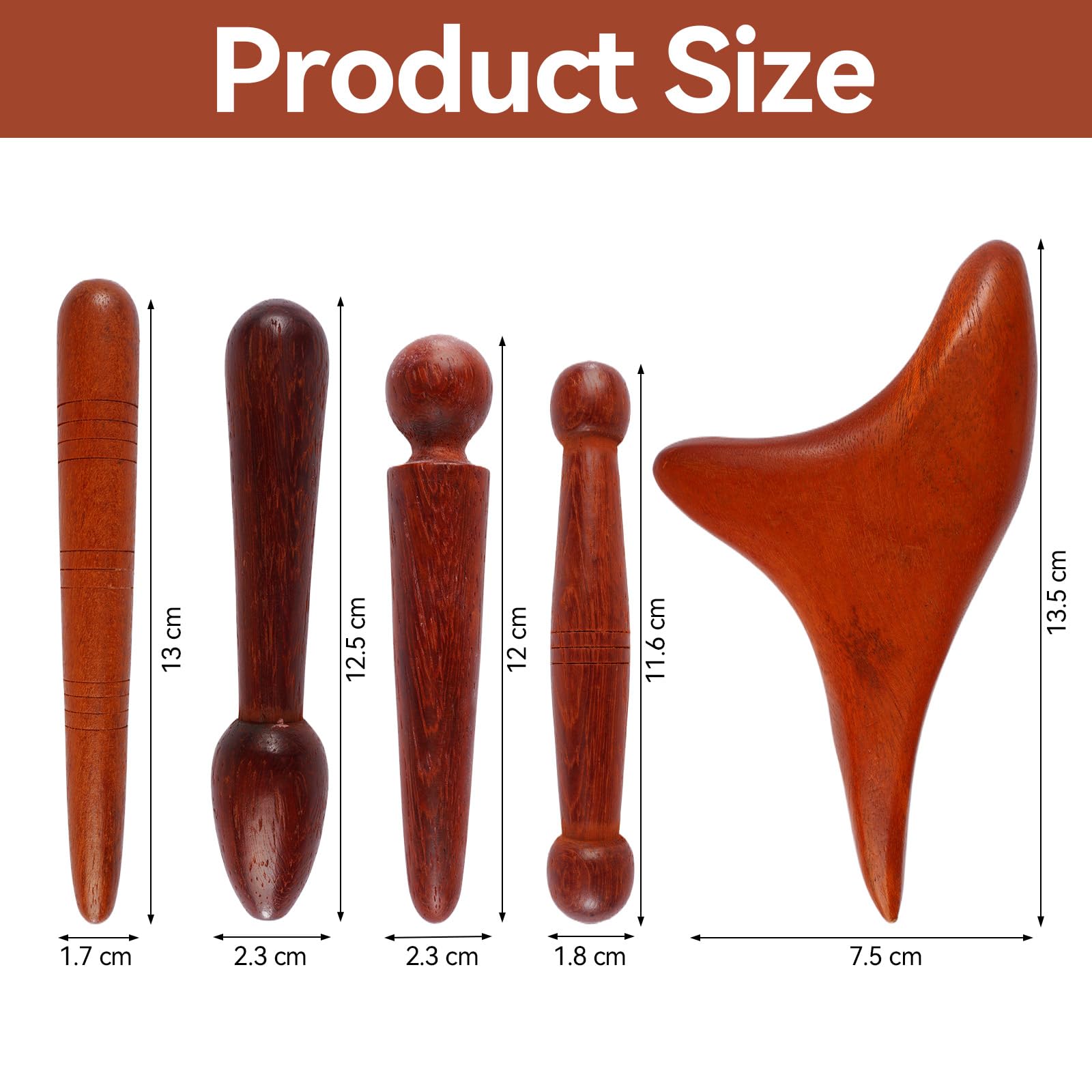5 Stück Massage Holz,Massagestab Füße, Trigger Holz Akupressurstift | Dreieck-Massagegerät für Schulter Rücken Bein Entspannung, Massageholz Set für Entspannung Füße, Nacken, Schultern und Arme