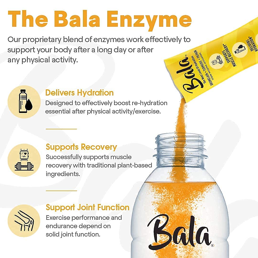 Bala Turmeric Enzyme Electrolyte Powder Packets, Post Workout Muscle