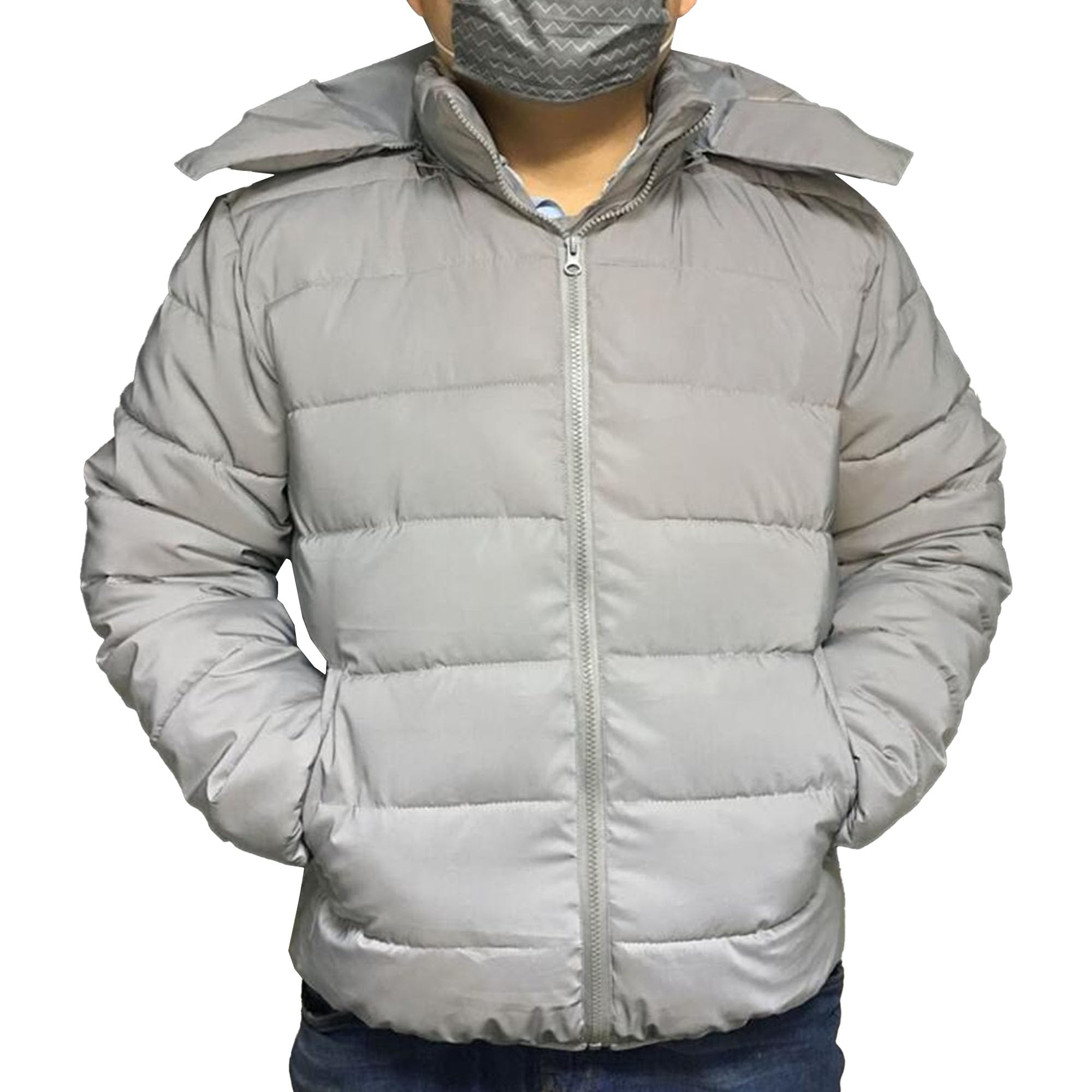 Chaqueta acolchada reflectante de hombre con capucha extraíble 7