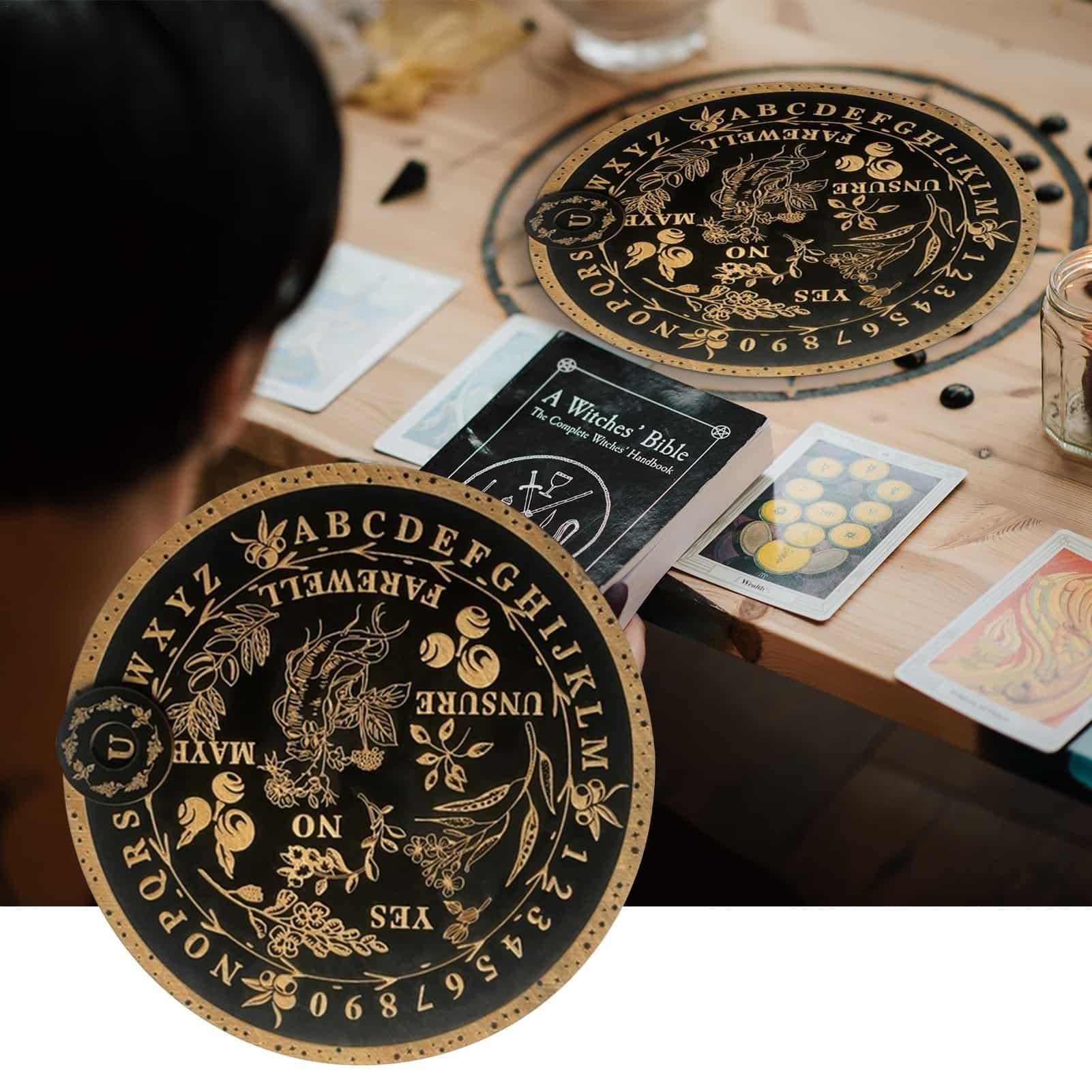 Ouija - Tavola a pendolo per la divinazione, per canne da campo, per la comunicazione mistica, strumenti di divinazione fatti a mano, tavola unica in legno Ouija con