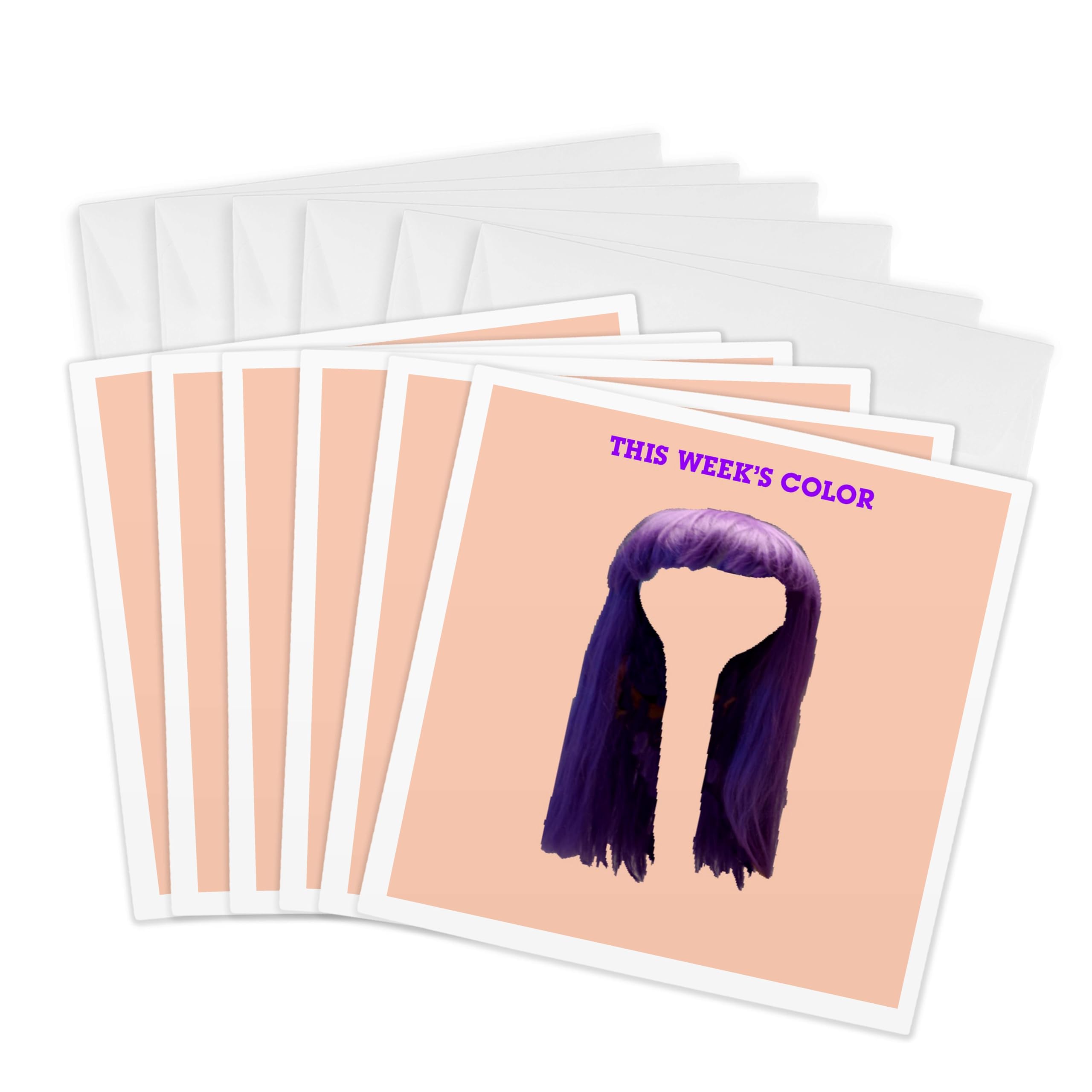 3dRose gc_32075_1 6 x 6-Inch"Purple Hair" Greeting Card (Pack of 6)