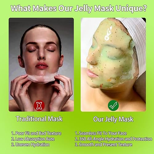 Miniatura 6 de Juego de mascarillas de gelatina de lavanda y árbol de té, hidratación, control de aceite, alisado, cuidado facial de la piel para regalo para