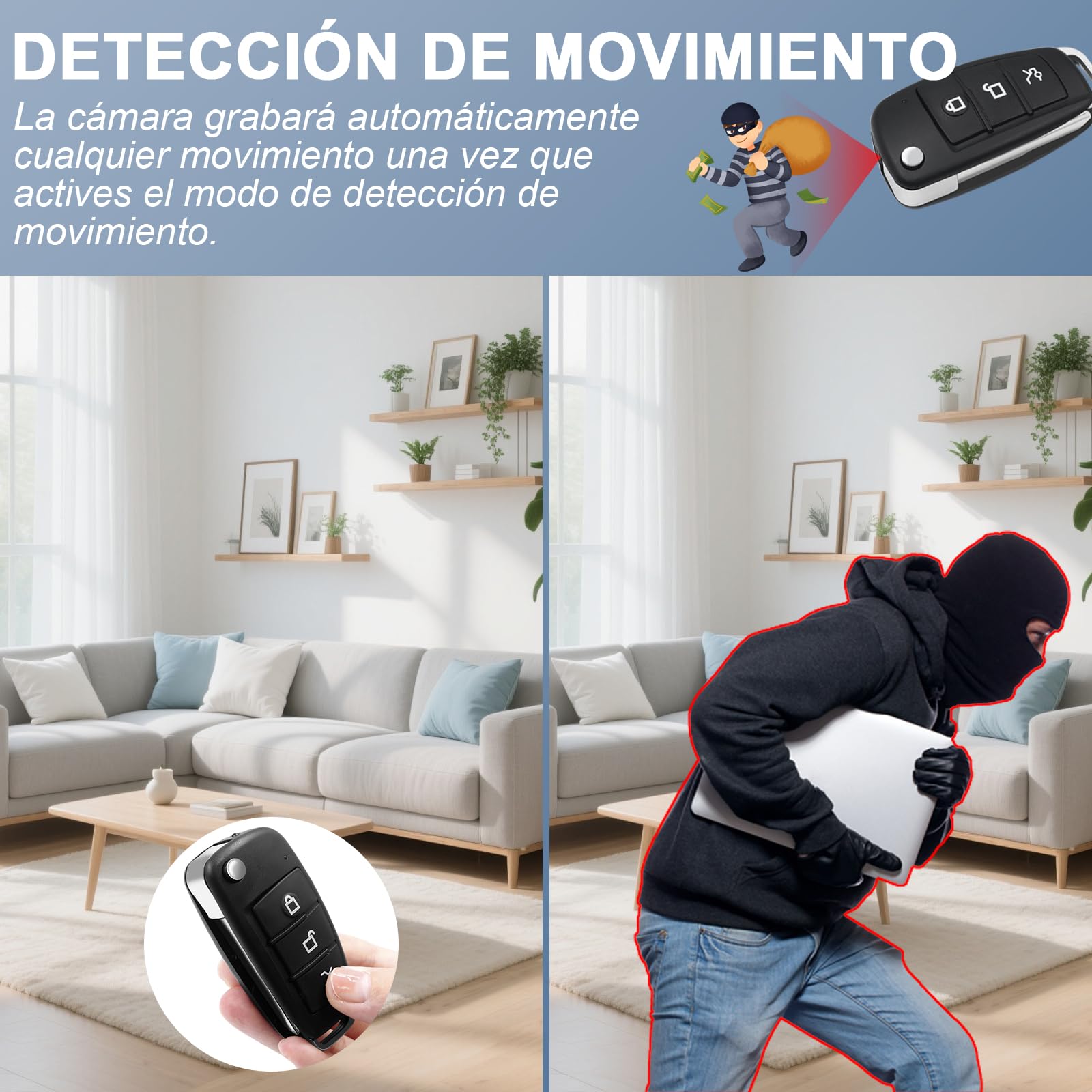 Mini Cámara Oculta Espía Oculta HD 1080P con Visión Nocturna y Detección de Movimiento