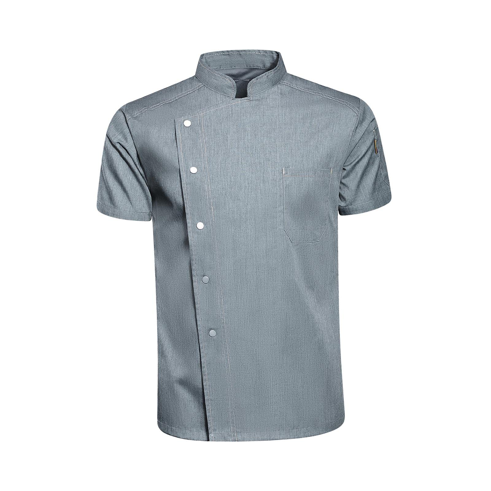 Chaqueta de Chef Unisex Uniforme Cocina Botón Liviana Bolsillo Práctico Flexibilidad Ajuste Cómodo Adecuada para Restaurante Hotel Panadería