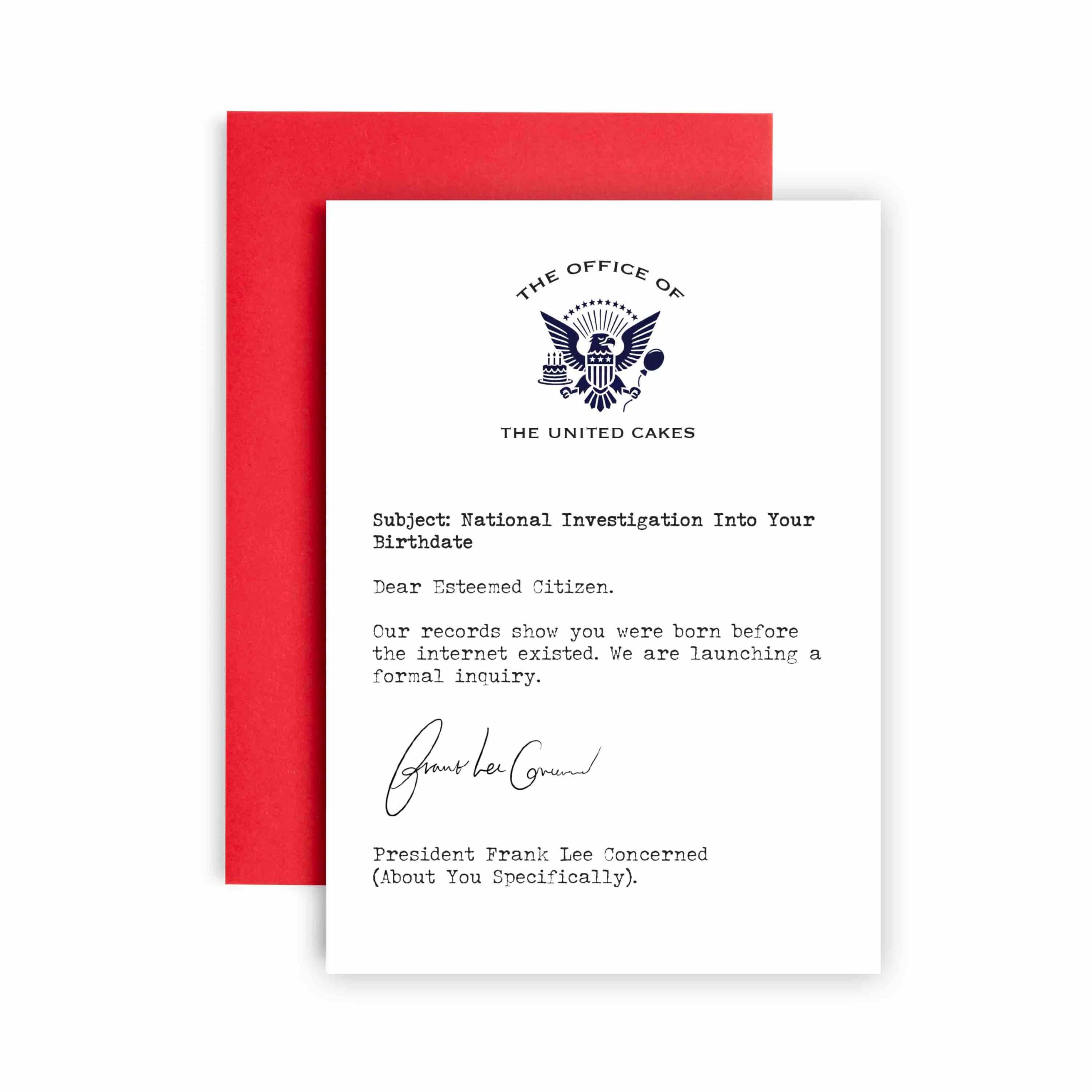 Huxters Funny Birthday Card for Him Men and Her Women Born Before Internet Letter - Fun Joke Greeting Card for Dad Brother Uncle Mom Sister Auntie - -