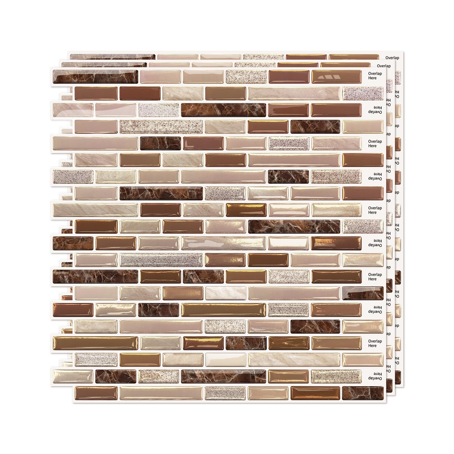 SOHOUU 3D Self-Adhesive Wall Sticker Waterproof Removable Decor for Home Indoor(48PCS)