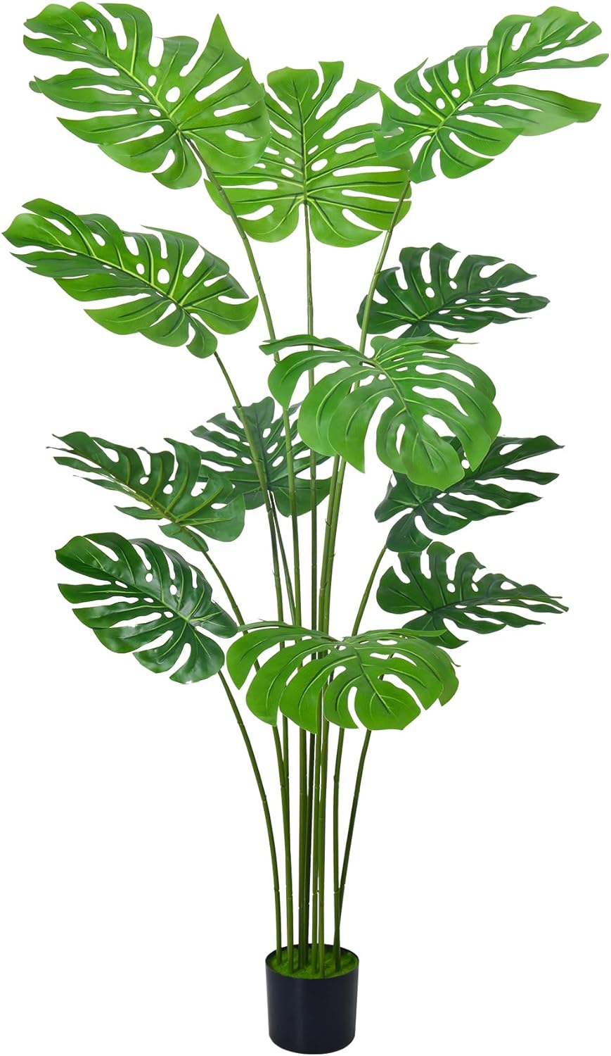 5.2FT Artificial Tree, Large Fake Monstera Deliciosa Plants with Real Touch Leaves,Faux Tropical Palm Trees for Home Room Decor Indoor Outdoor(1Pack)
