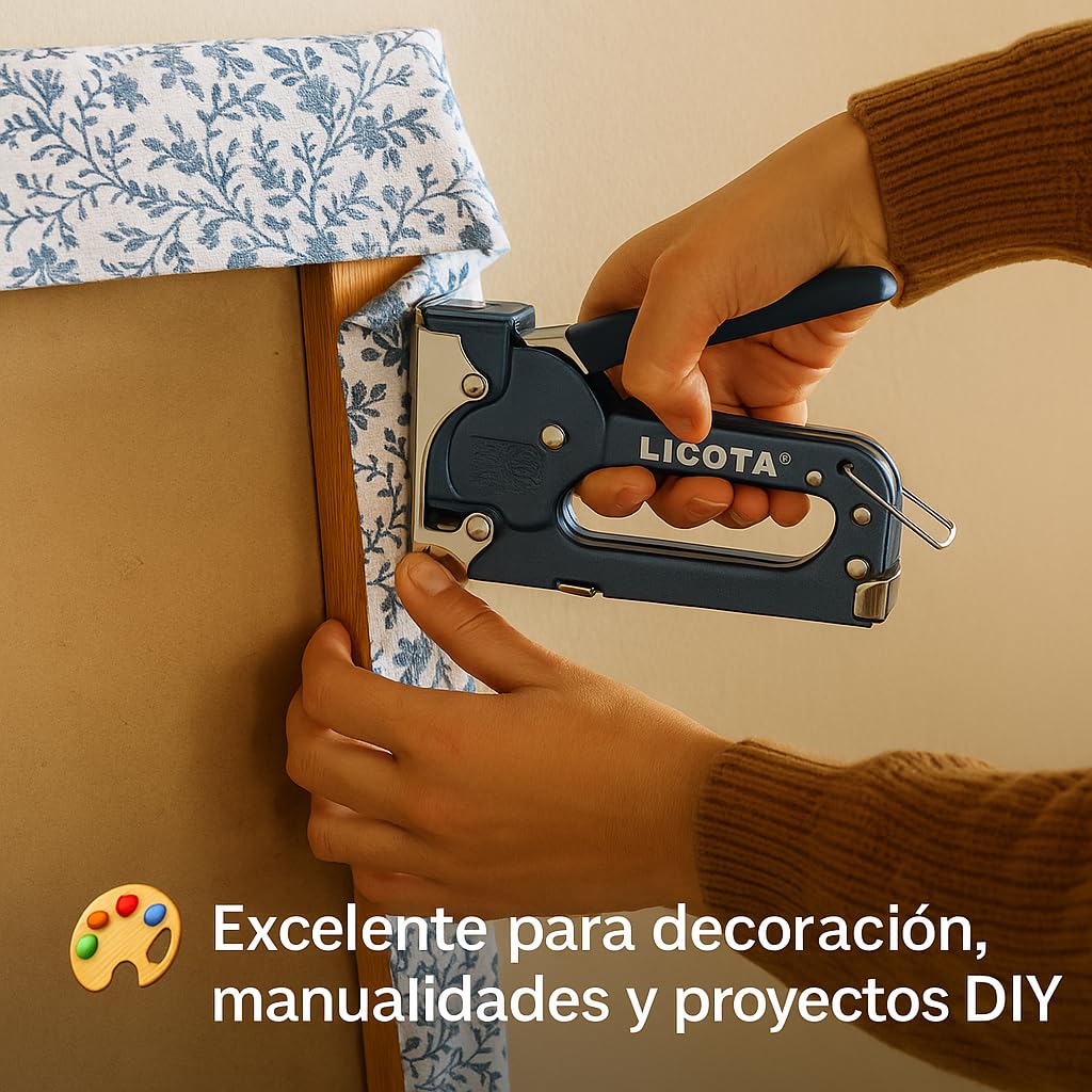 Grapadora Tapicero Manual Profesional de Acero para Grapas 4–14 mm – Grapadora de Mano Reforzada para Tapicería, Madera, Tela, Decoración, Bricolaje y Taller – Mango Ergonómico + 30 Grapas Incluidas