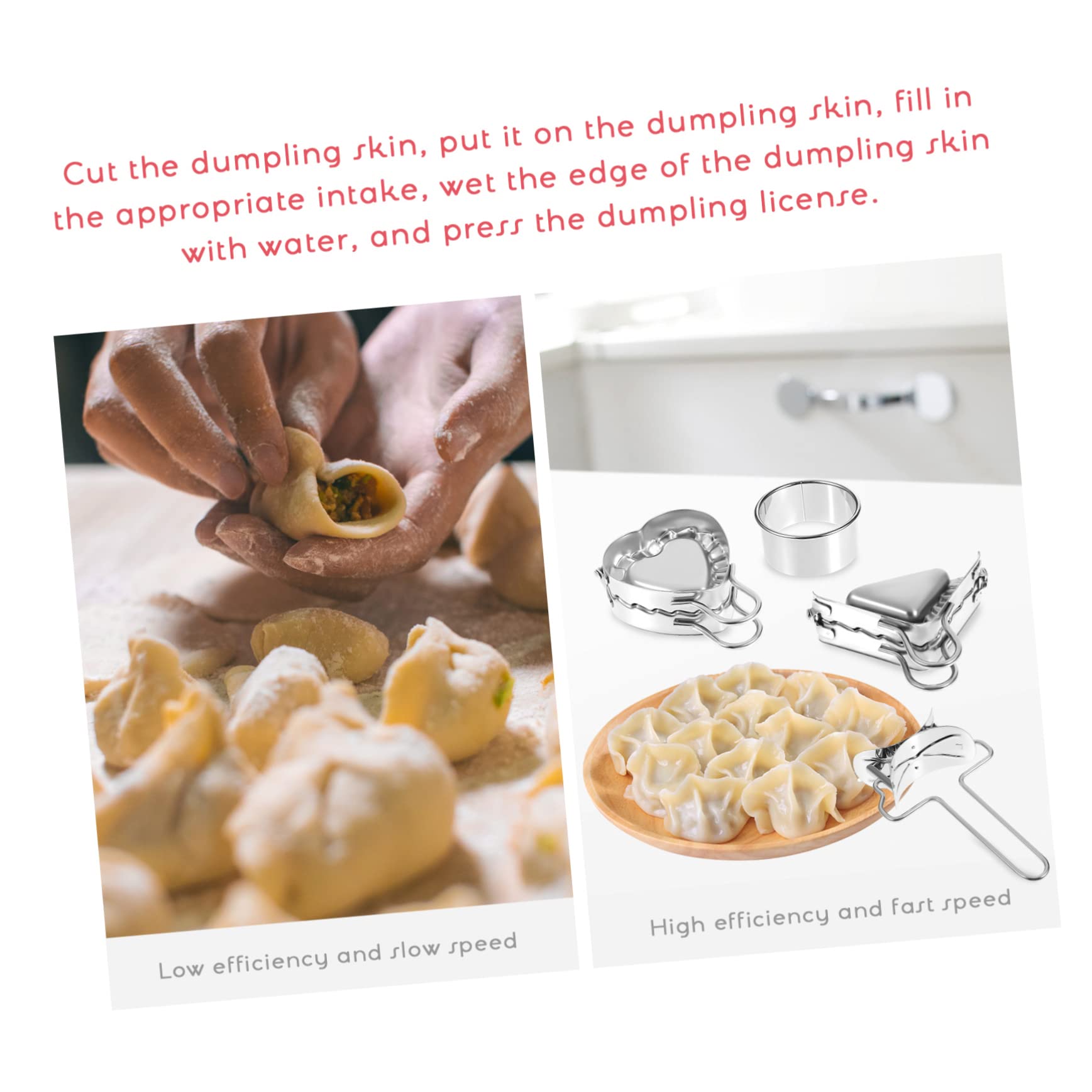 Cabilock 2Sets Dumpling Maker Mold Dough Pressing Tools for Homemade Dumplings Includes Dumpling Molds Cutters and Filling Spoon Easy to Use and