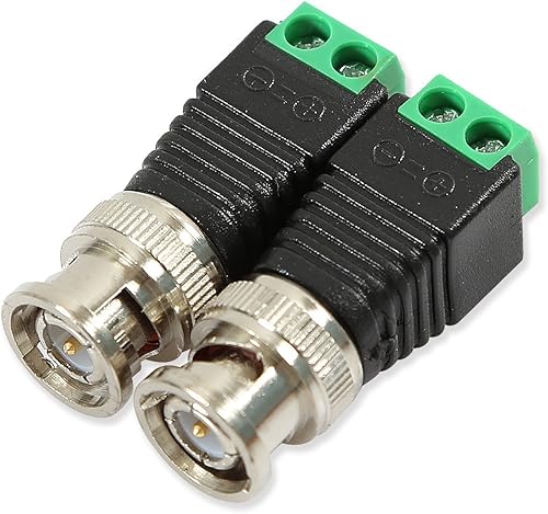Miniatura 4 de maxllto CAT5CAT6Cable a BNC conector macho, 50pcs coaxial Cat5CAT6a la cámara CCTV BNC Video Balun conector Coaxial tornillo