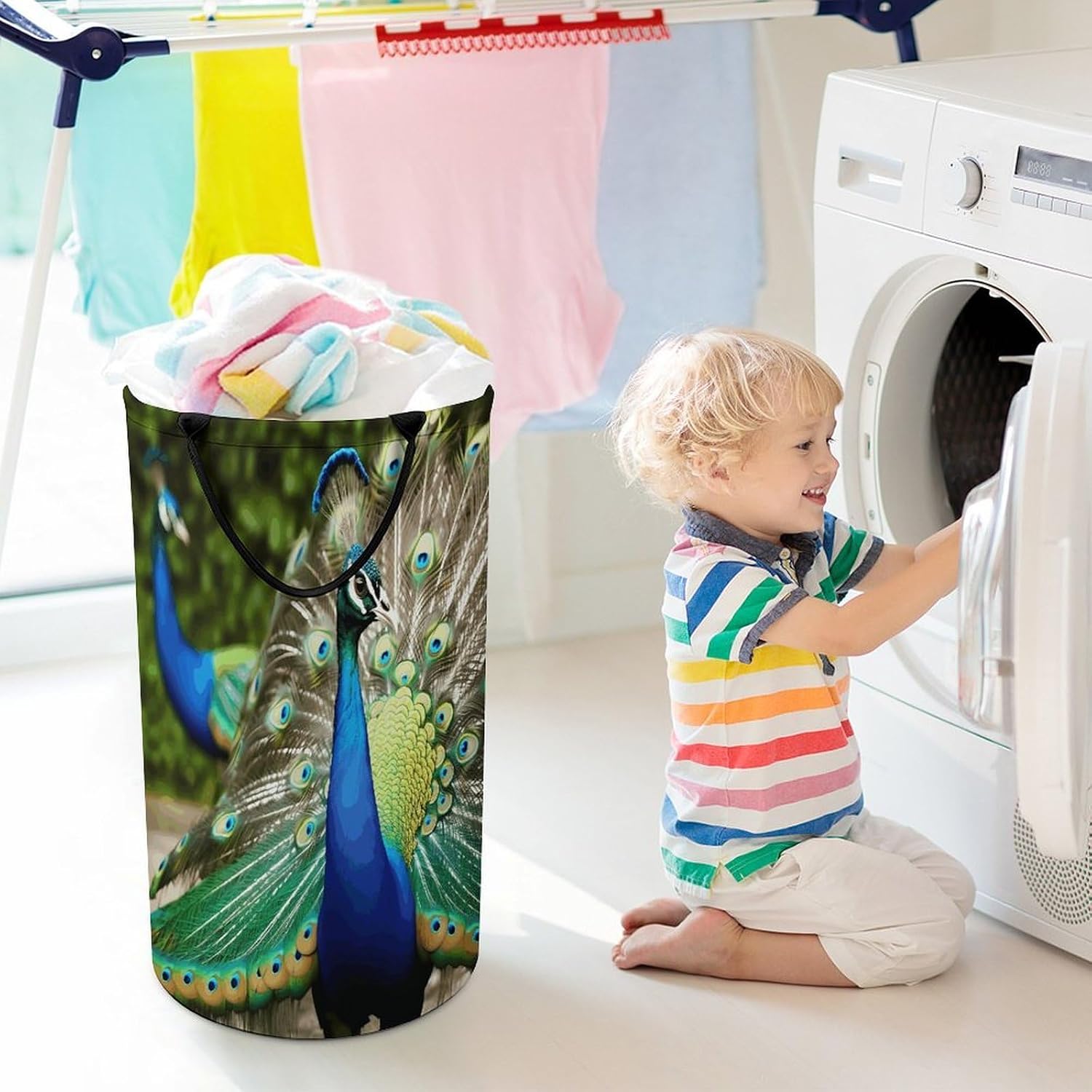 Dirty Clothes Basket Extra Large 110l Open Top Laundry Hamper With Portable Carry Handles, Foldable Waterproof Clothes Basket Spacious Laundry Bag For Bedroom Bathroom Laundry Room Dorm