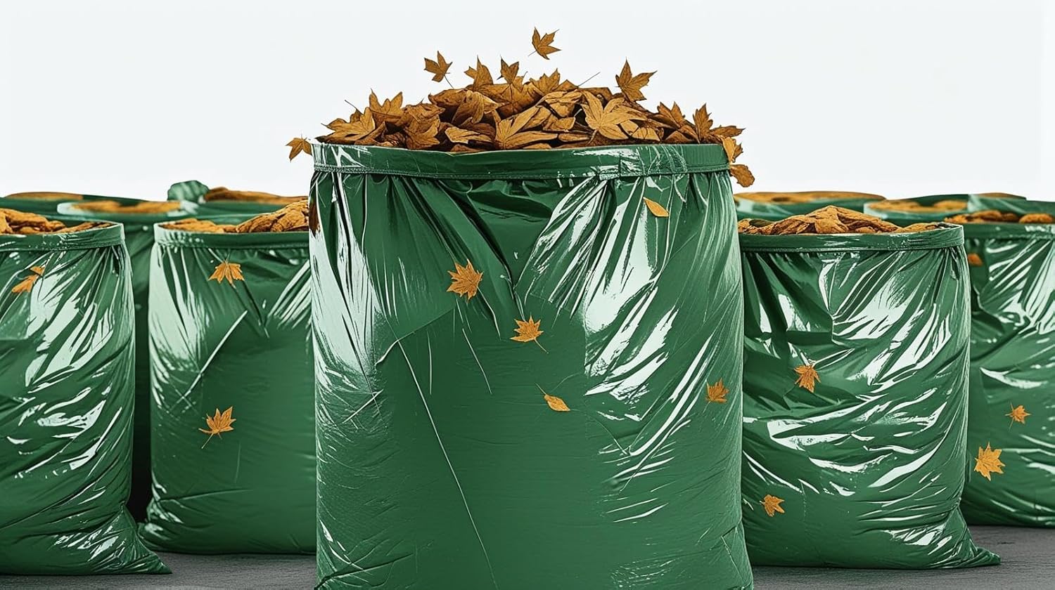 55 Gallon Heavy Duty Trash Bags, Green, 2 Mil, 38" x 58", Can Liners for Waste Disposal (20)