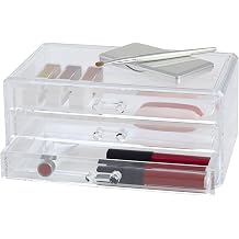 ريتشاردز Homewares Stackable واضح منظم مستحضرات التجميل أنيقة ، 3-دراون ، واضح