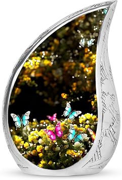 Butterfly Urn for Ashes, Large Urn for Human Ashes, Urns Decorative, Burial Urns for Human Ashes Adult Woman, Metal Urn, Urns for Human Ashes Adult Female, Cremation Urns Large Adult, Ash Urn 10 Inch