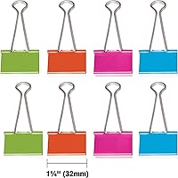 Vista 2 de BAZIC - Clip de carpeta de colores surtidos mediano de 1 1/4 pulgadas (1.260 in) (paquete de 8)