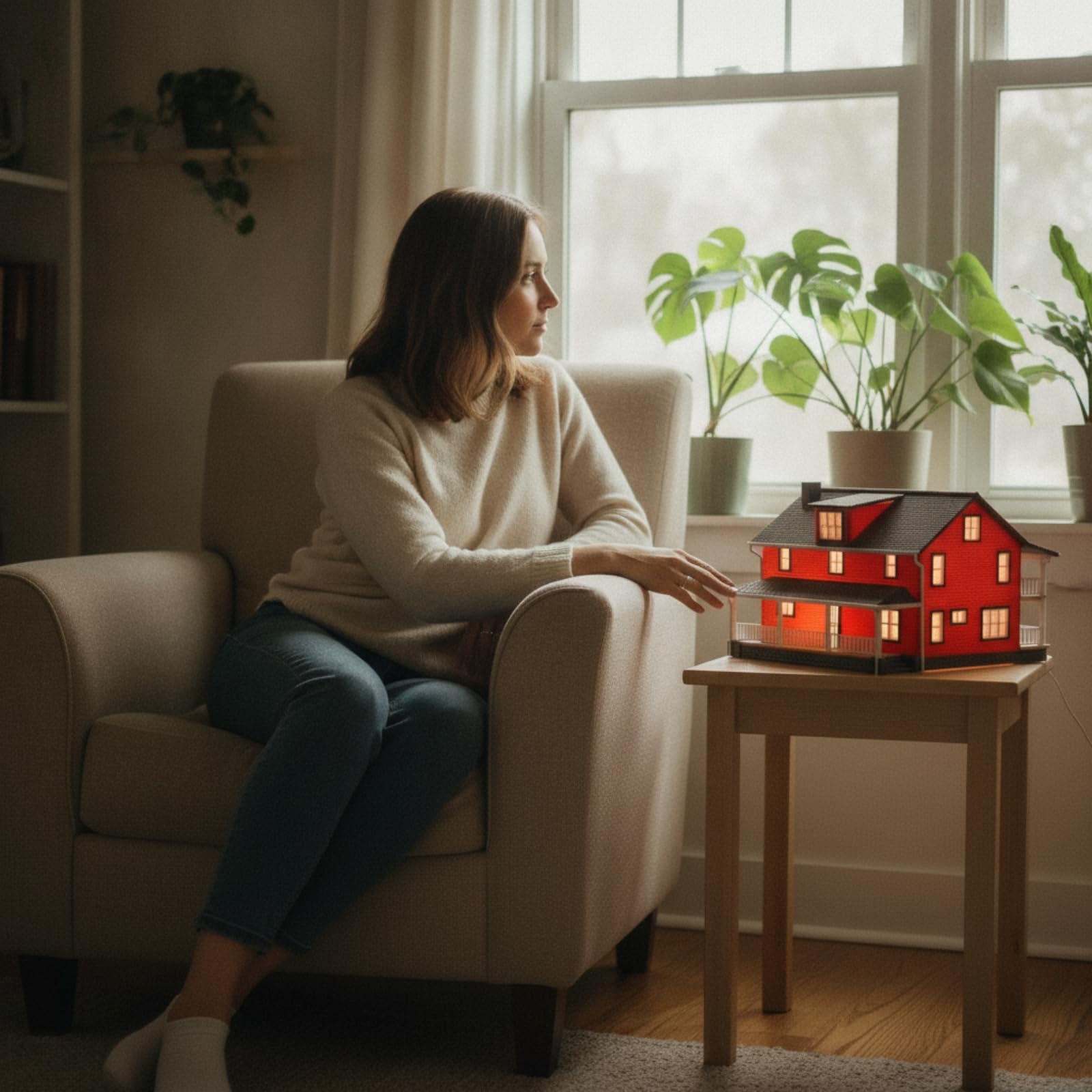 Modellino di Casa con Luci Decorativa Casa in Miniatura Creativa Modellismo per Collezionisti, Modellisti