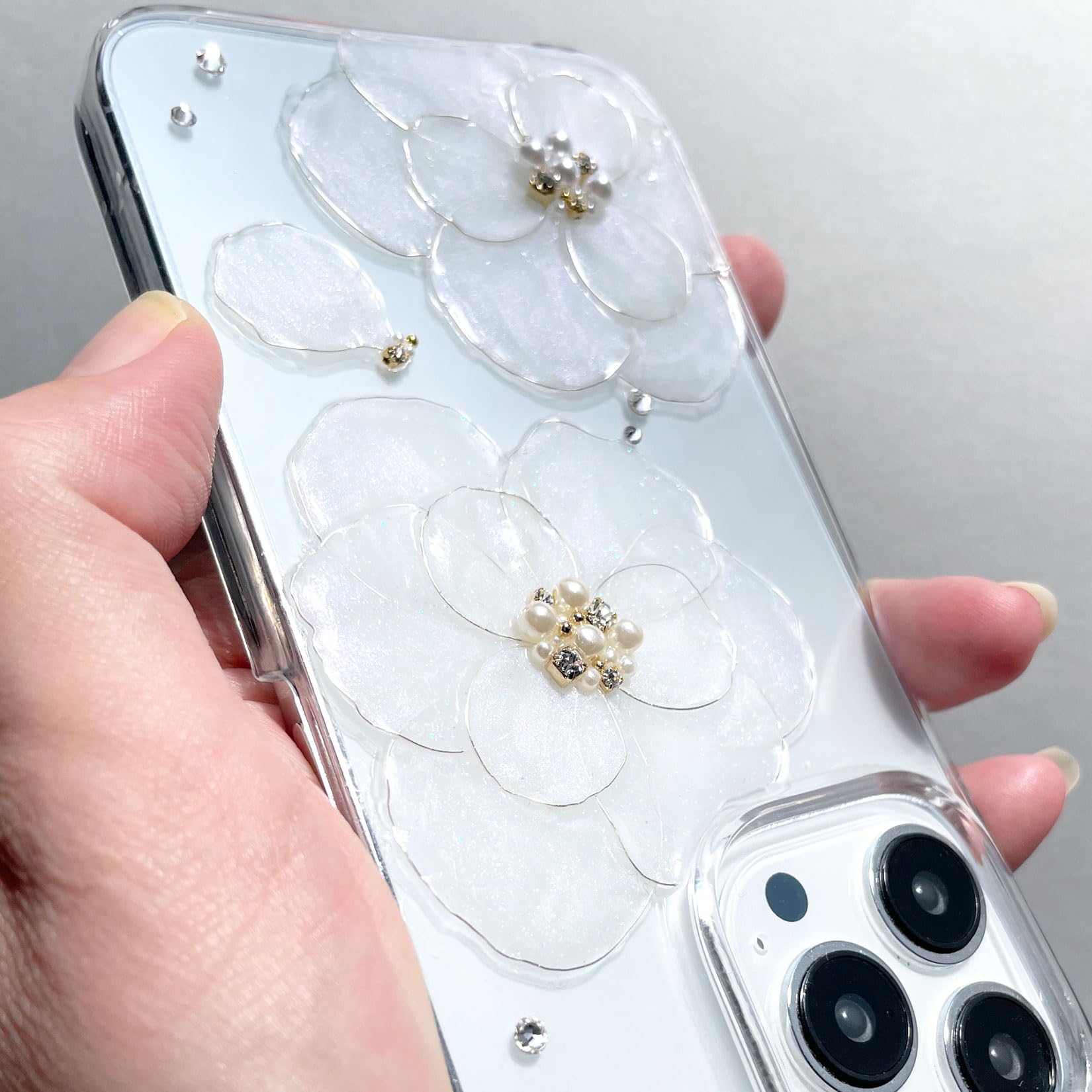 Amazon.co.jp: iPhone スマートフォンケース ダブルホワイト カメリア 