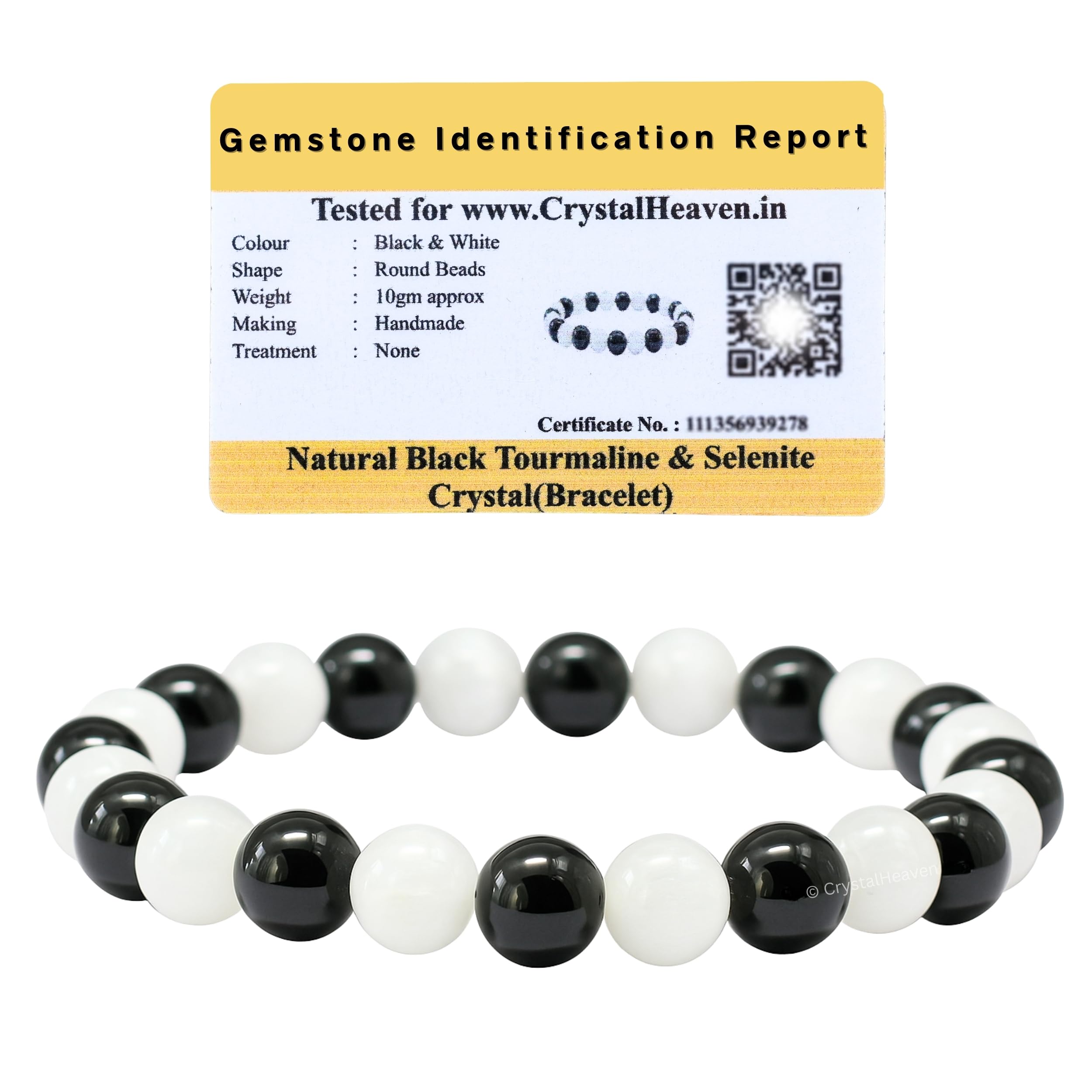 Crystal Heaven Certified Crystal Bracelet for Women Men with Healing Crystal and Reiki Stone - Original Authentic Elastic Beaded Bracelet for Money, Success & Positive Energy