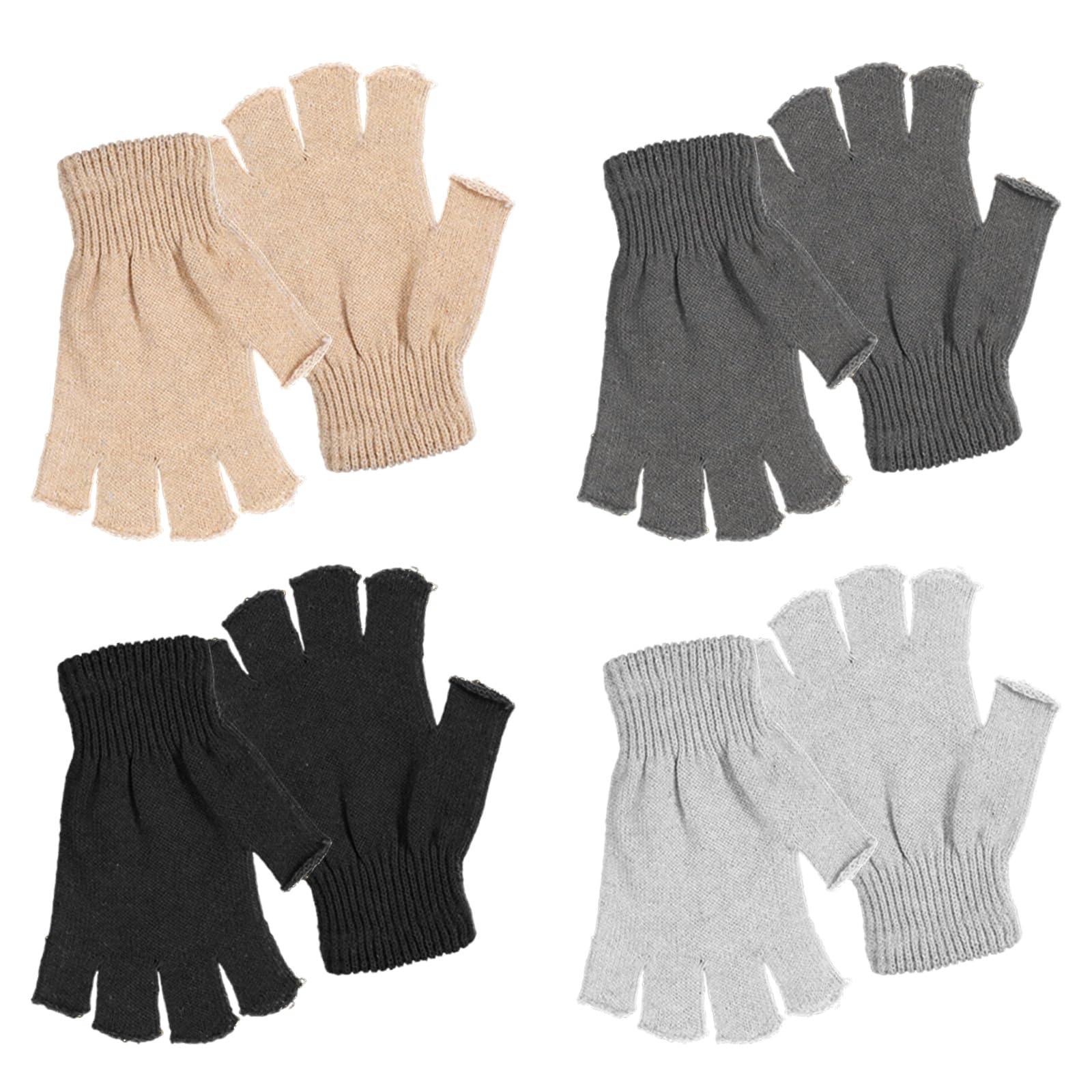 Warme Fingerlose Handschuhe Damen Herren 4 Paar Fingerlose Handschuhe  Unisex - Warme Baumwollstrick-Handschuhe Ohne Finger Fr Damen Und Herren,  Ideal Zum Tippen, Arbeiten Und Fahren Im Winter
