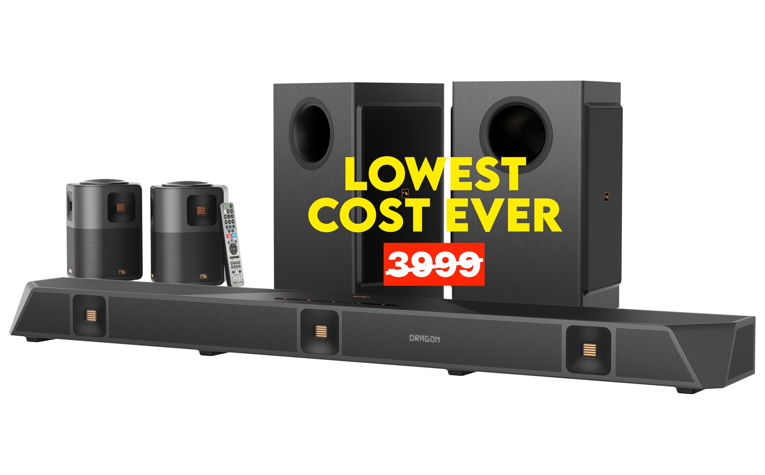 Nakamichi Dragon 11.4.6 Home Surround Sound System with Dolby Atmos and DTS:X Pro. Best Soundbar with AVR Processing