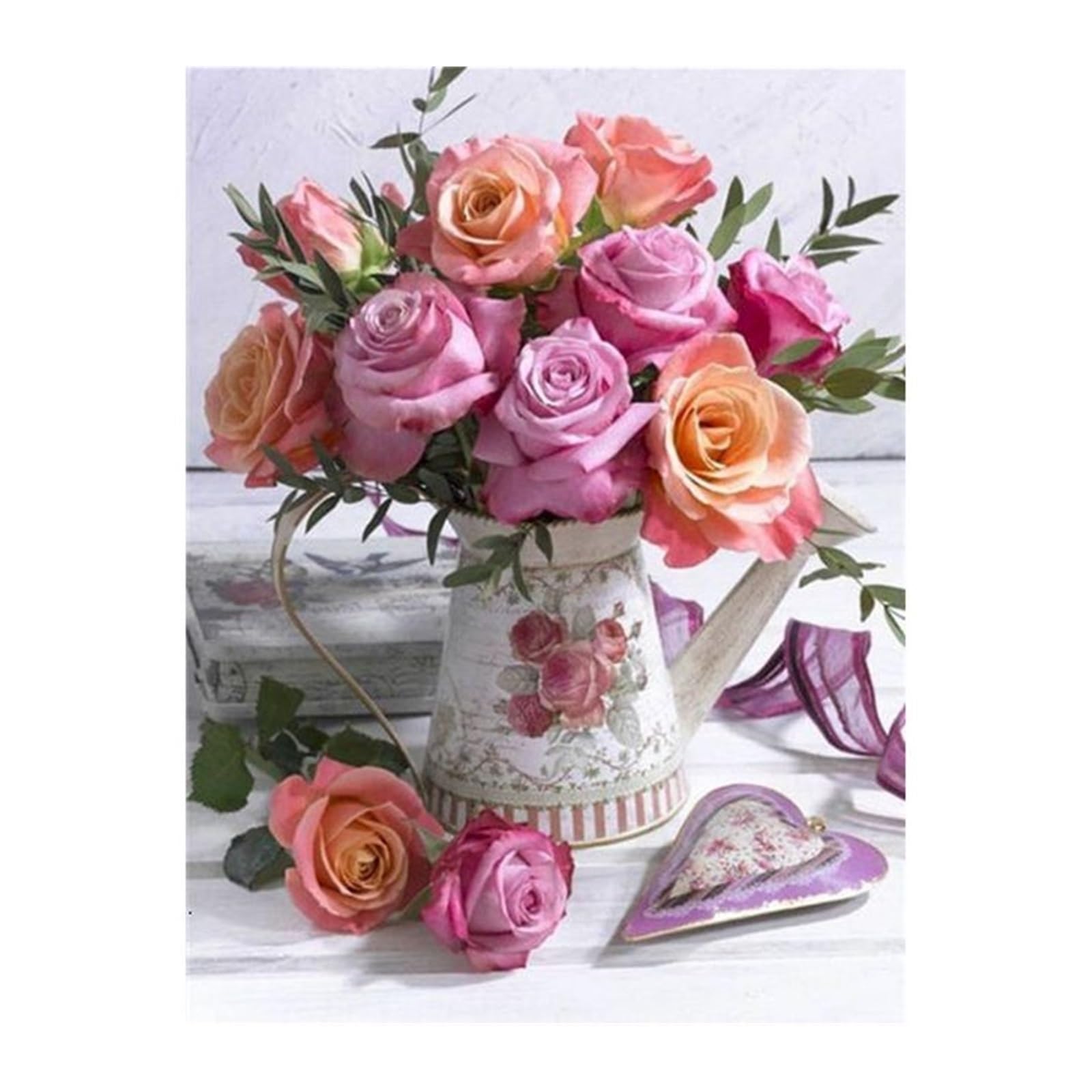 Graiting 1pc Flower In Vase Canvas Paintings Plants Wall Art Posters And Prints Landscape Pictures Room Decor(P,A4 21X30cm no frame)