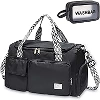 Vista 299 de Pequeña bolsa de gimnasio para mujer, bolsa de viaje con compartimento para zapatos